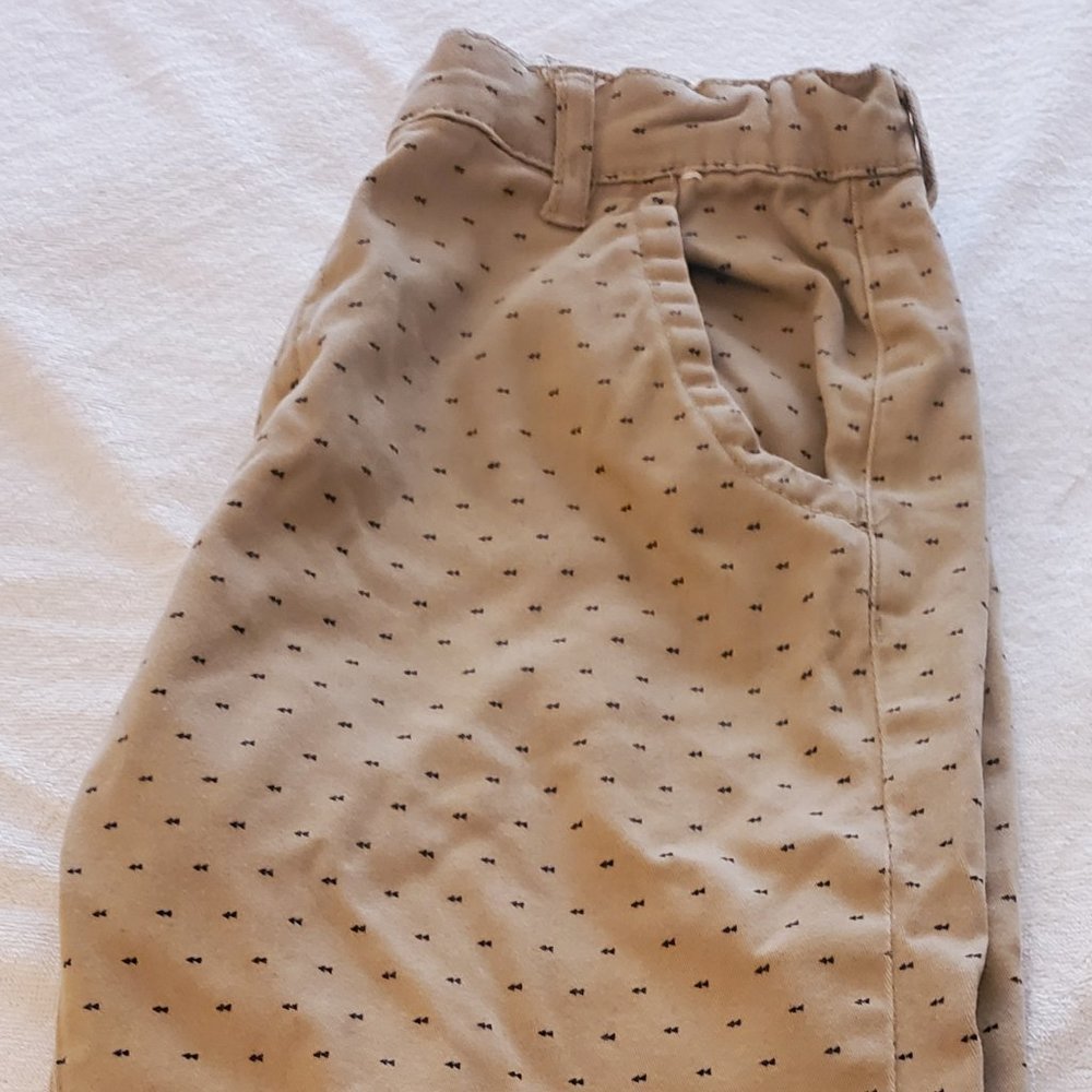 Khaki and Navy Blue Boys' Bermuda Shorts Size 12